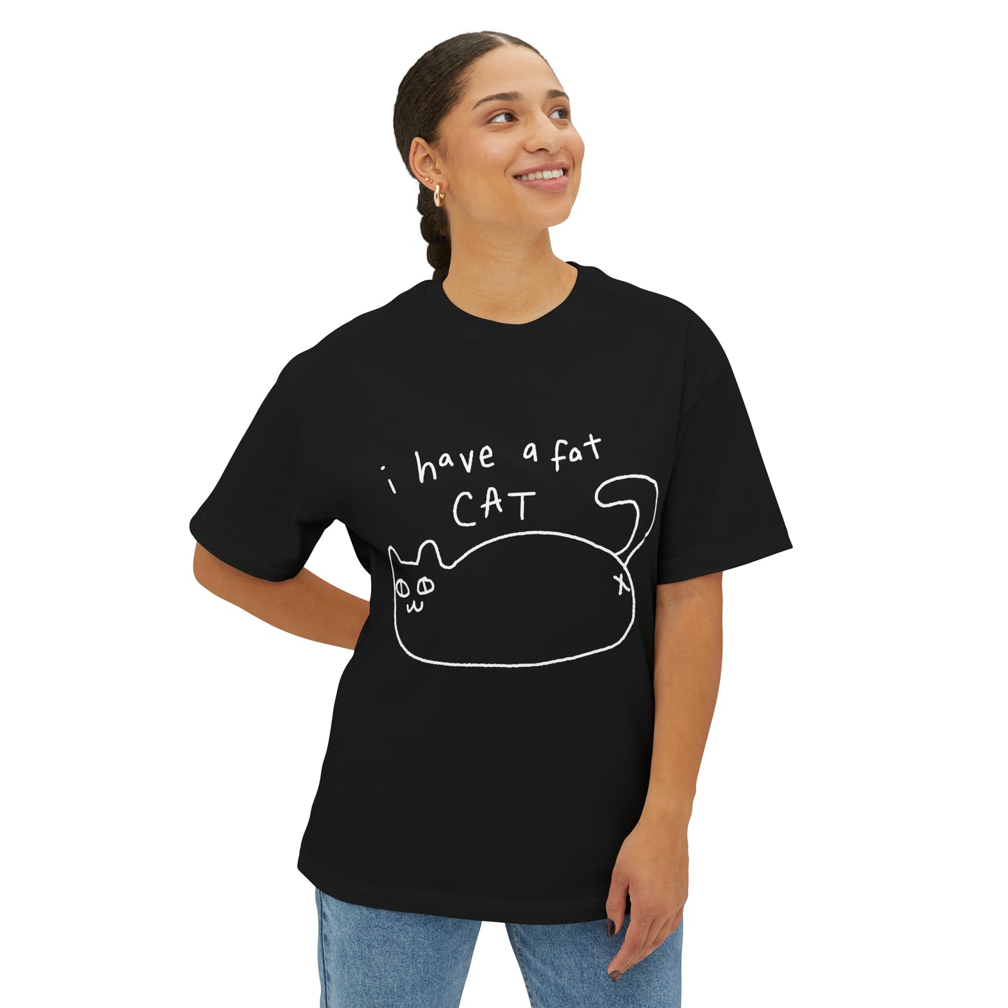 fat cat doodol oversized tee