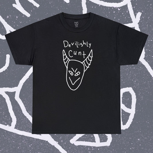 Ironic y2k Tee - Devilishly Cunt Cotton Top - Applesoup